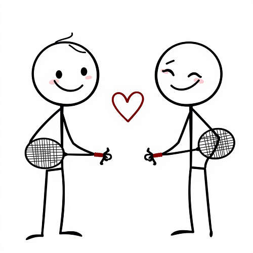 Freundliche_Strichmännchen_mit_Badminton-Schlaegern